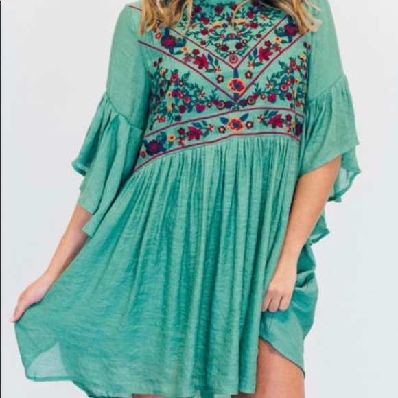 Floral Sleeve Dress - Picture 1 of 5